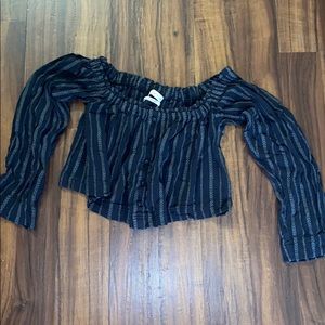 Urban outfitters off the shoulder black crop top